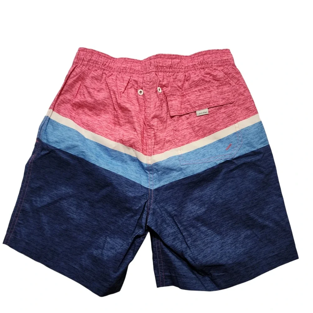 Calvin Klein Men's Swim Trunks Shorts Drawstrings Lined 4 Pockets 50 UPF+ Size S